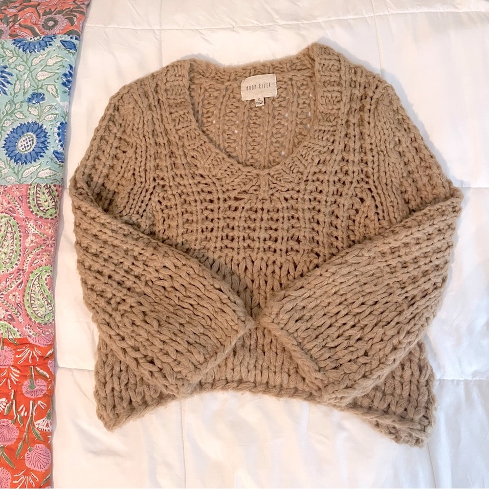 Mauve Chunky Knit Oversized Sweater Women’s Size XS (Extra Small)